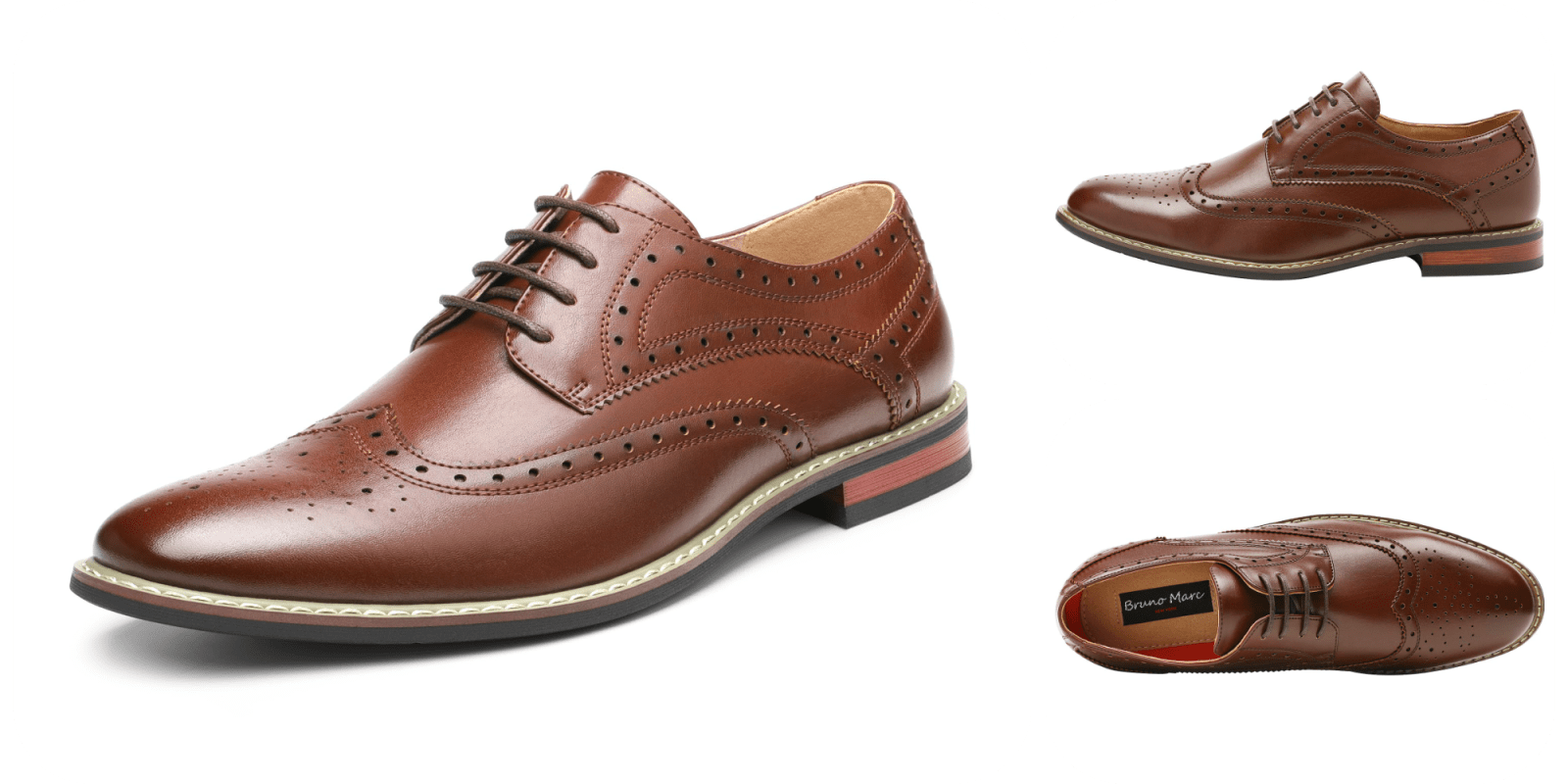 A brown shoe with a white background
