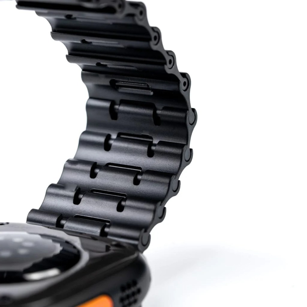 A black watch with a band