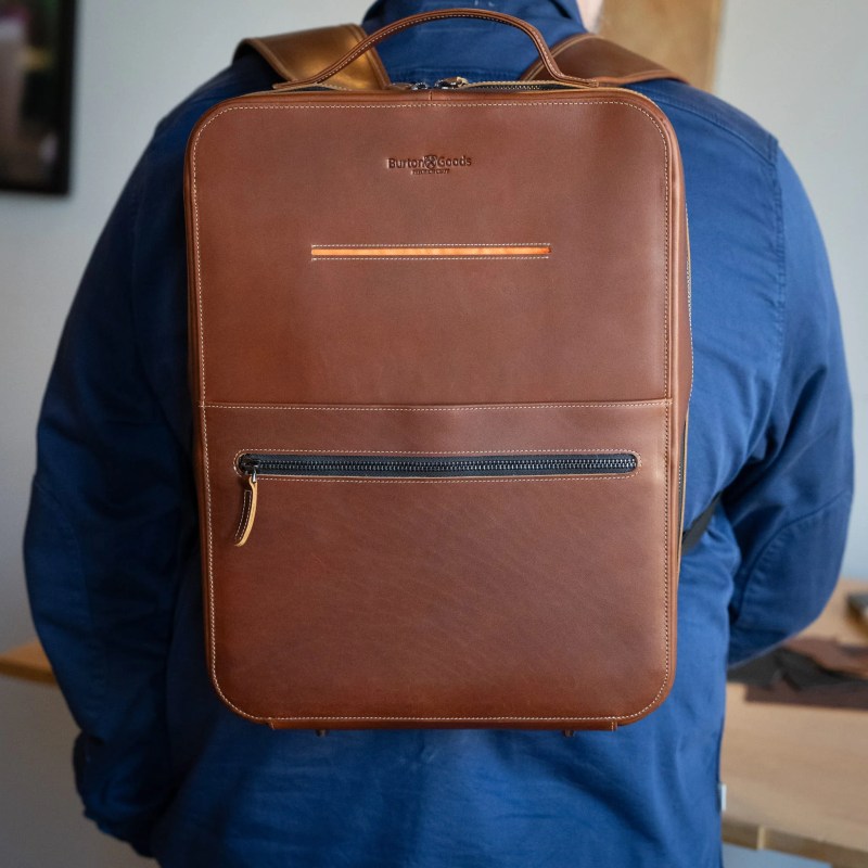A person wearing a backpack