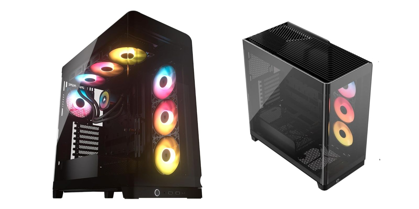 A computer tower with lights