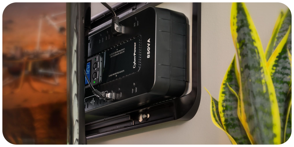 A black box with a power cord