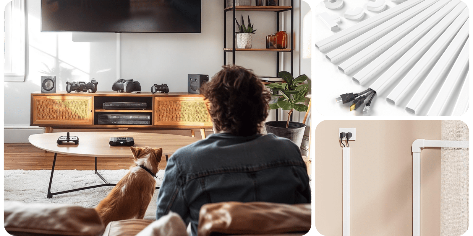 A person sitting on a couch watching tv