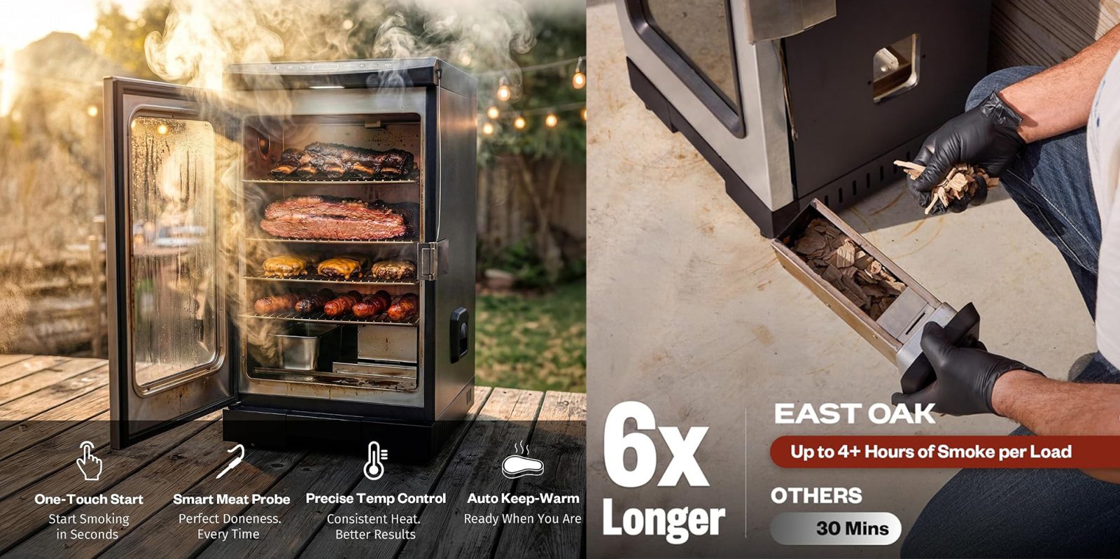A grill with meats in it