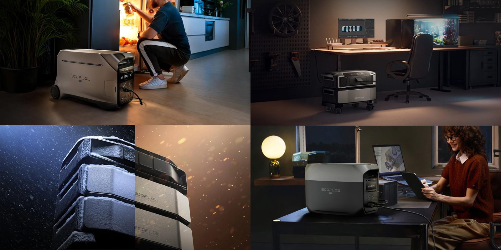 A collage of a man working in a room