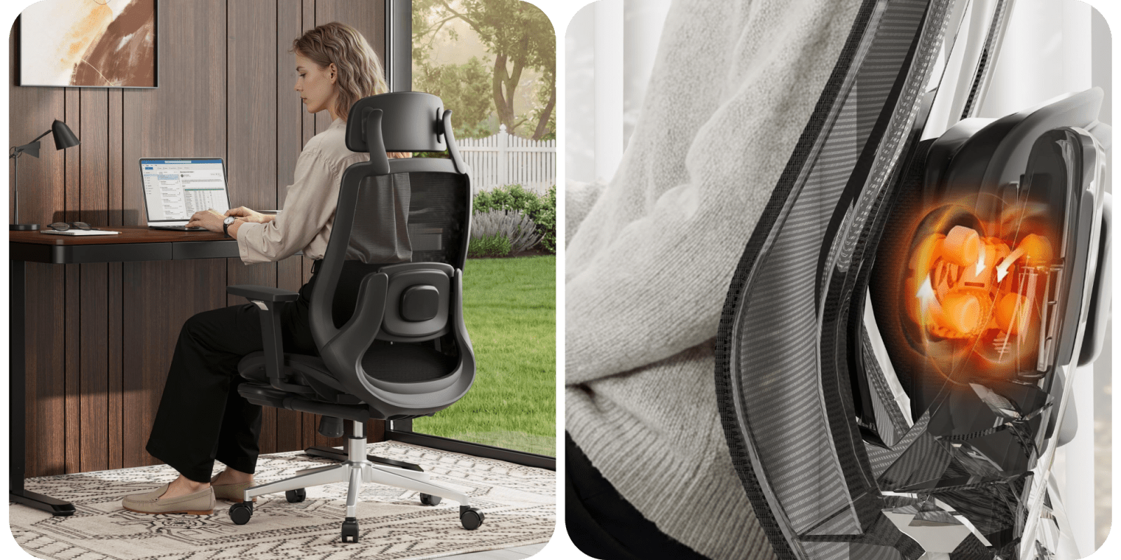 A woman sitting in a chair
