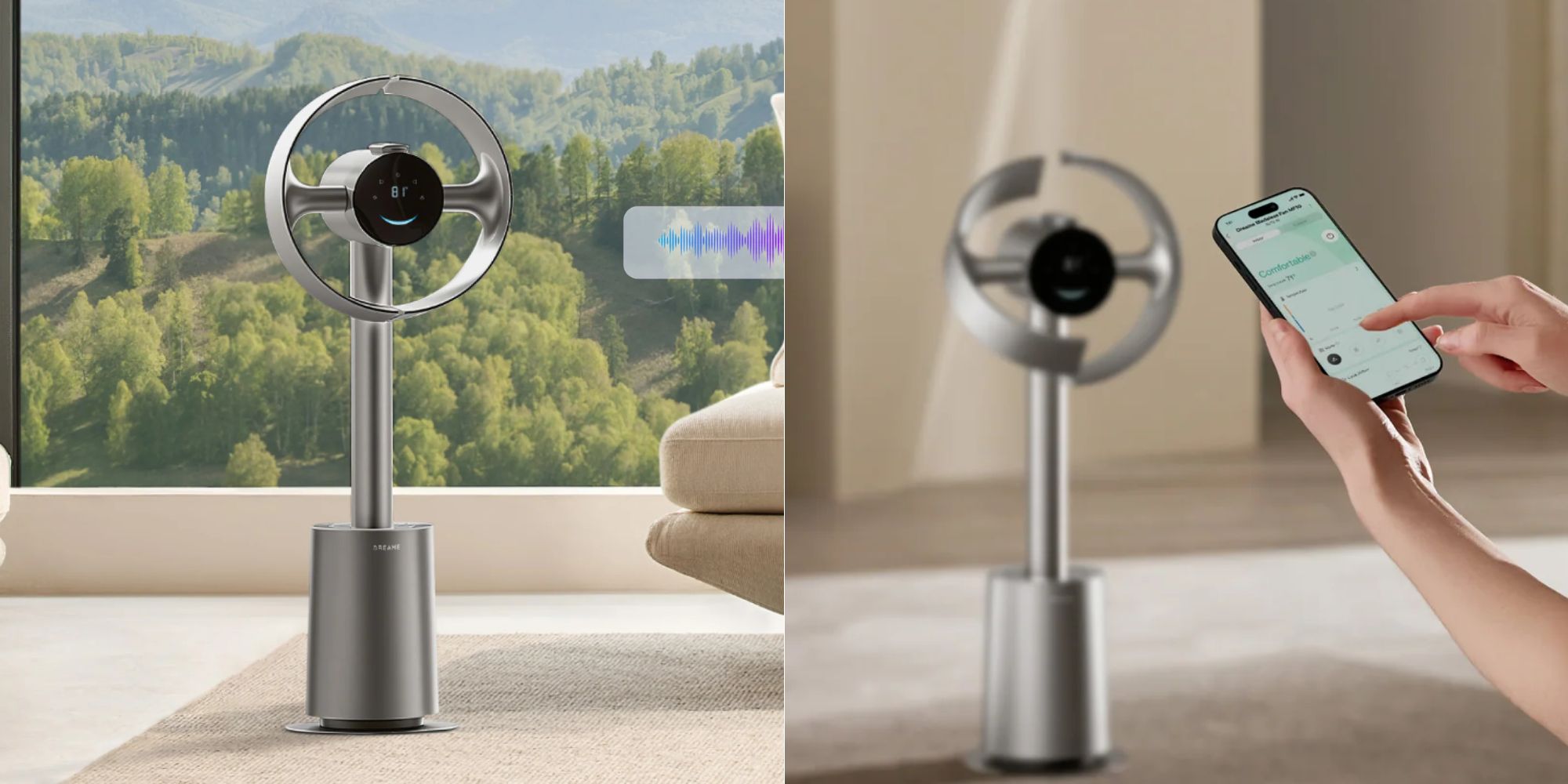 Image showing renders of DREAME's bladeless MF10 fan.