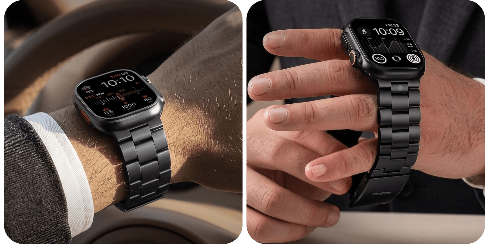 A close up of a smart watch