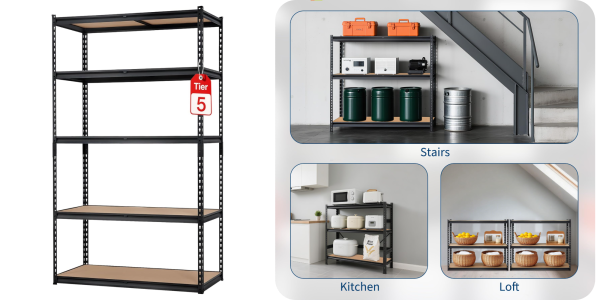 A collage of shelves