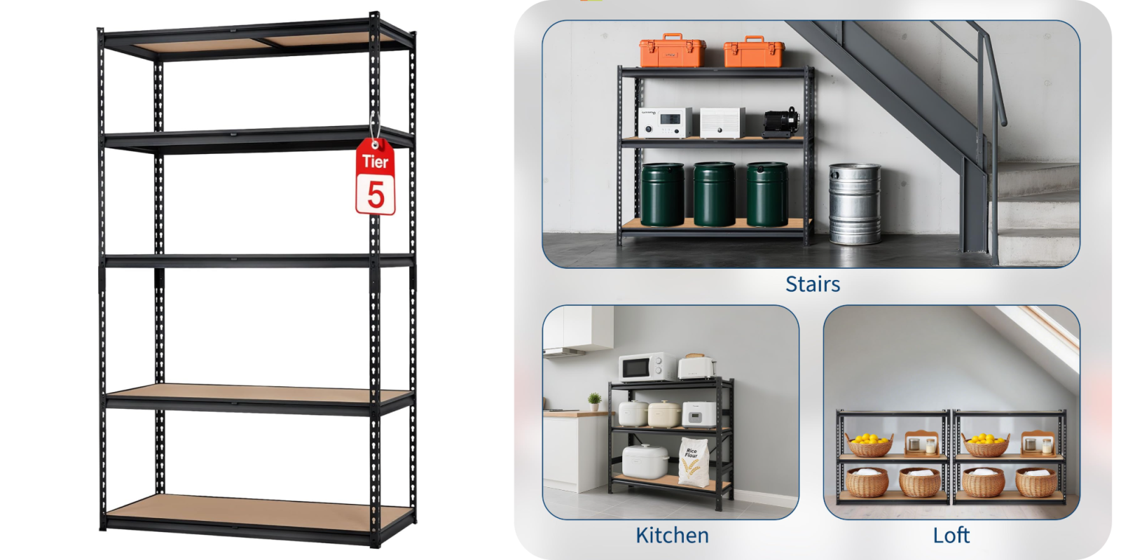 A collage of shelves