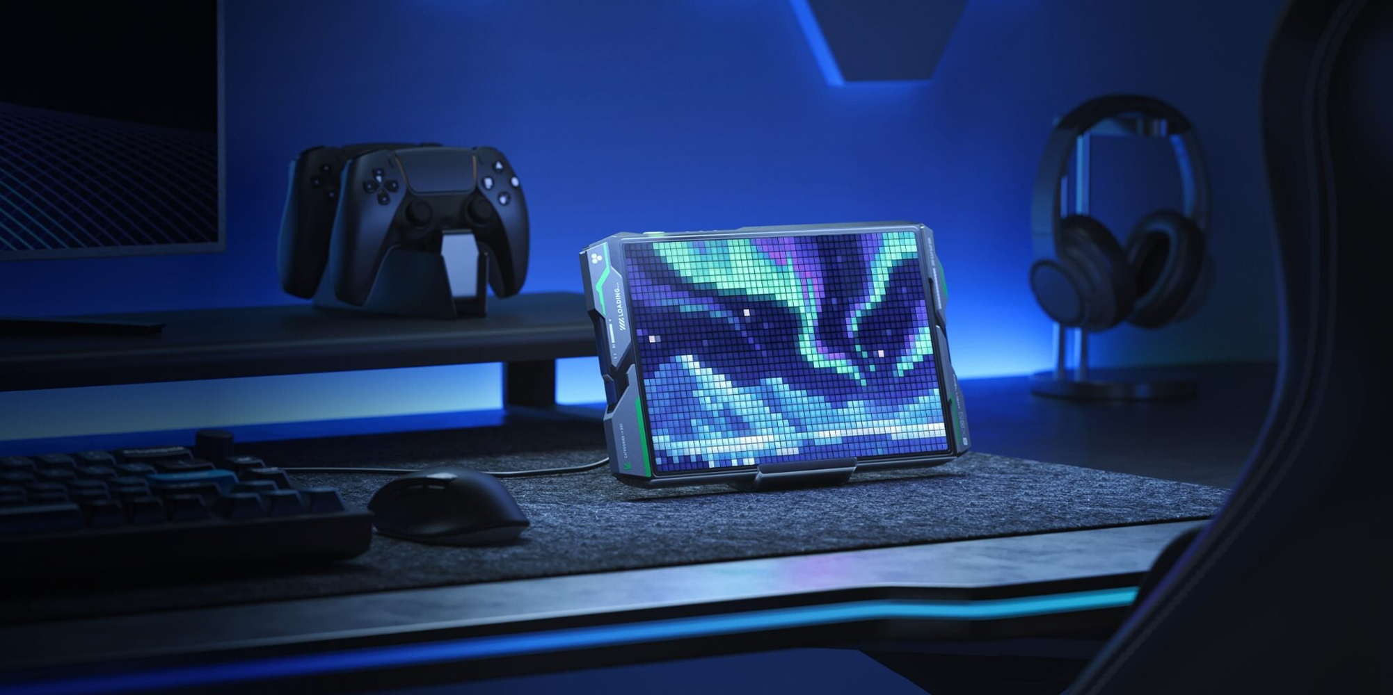A computer monitor on a table