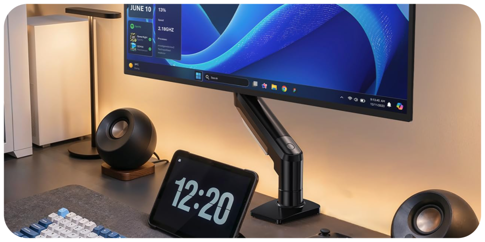 A computer monitor and a tablet
