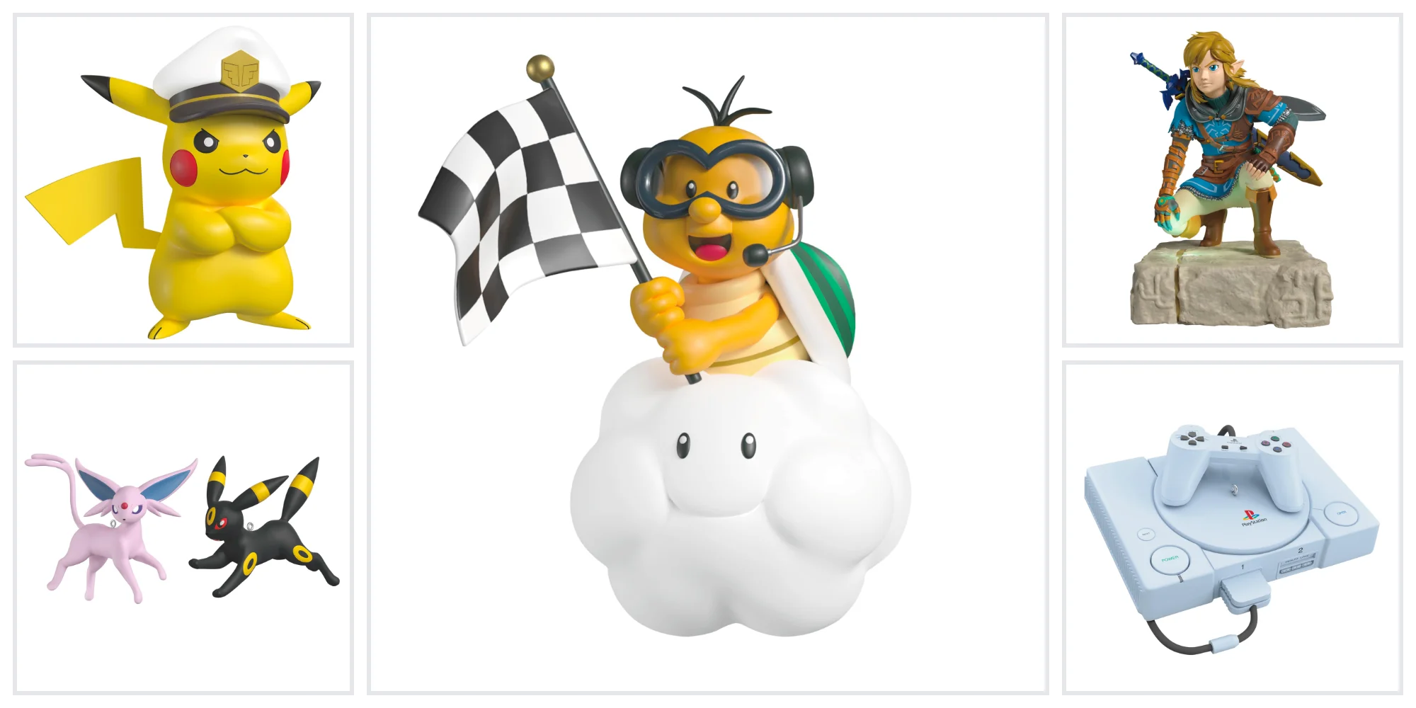 A cartoon bee holding a checkered flag