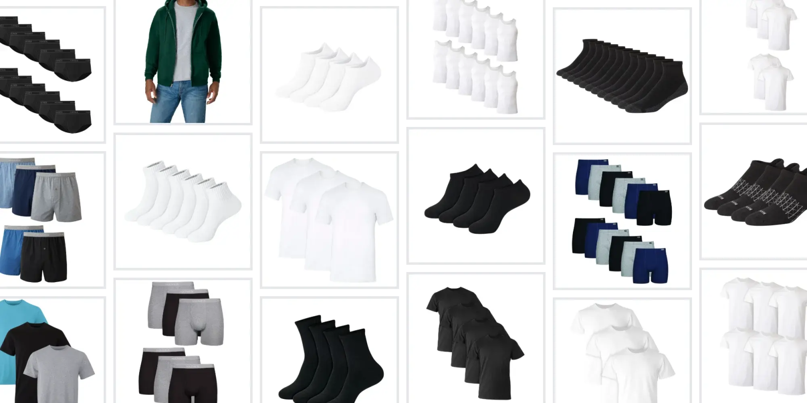 A collage of different types of clothing