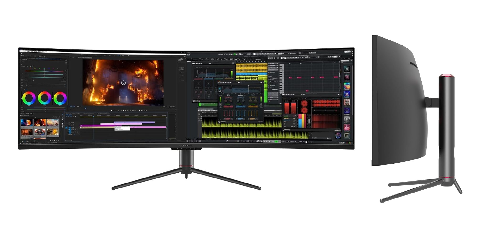 Image showing renders of INNOCN ultrawide curved gaming monitor.