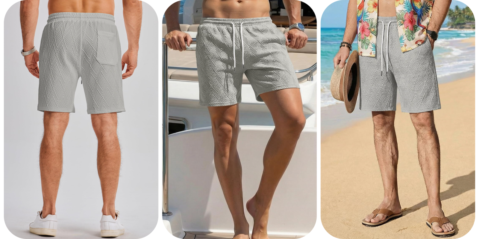 A man wearing shorts and a hat