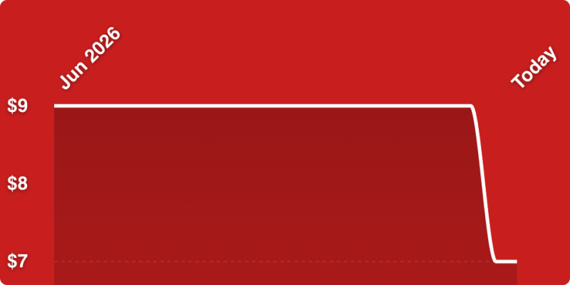 A red rectangular object with white lines