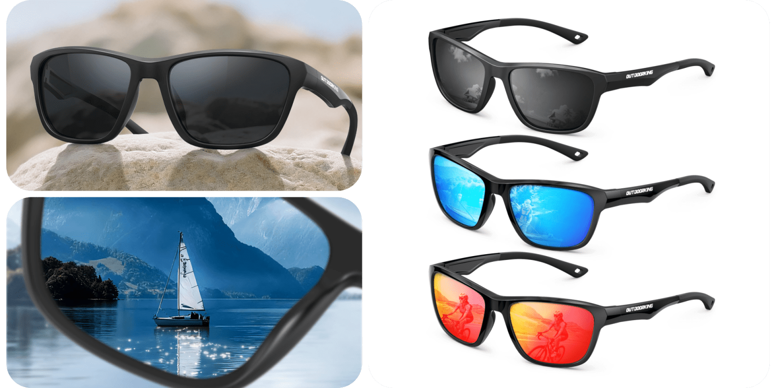A collage of sunglasses