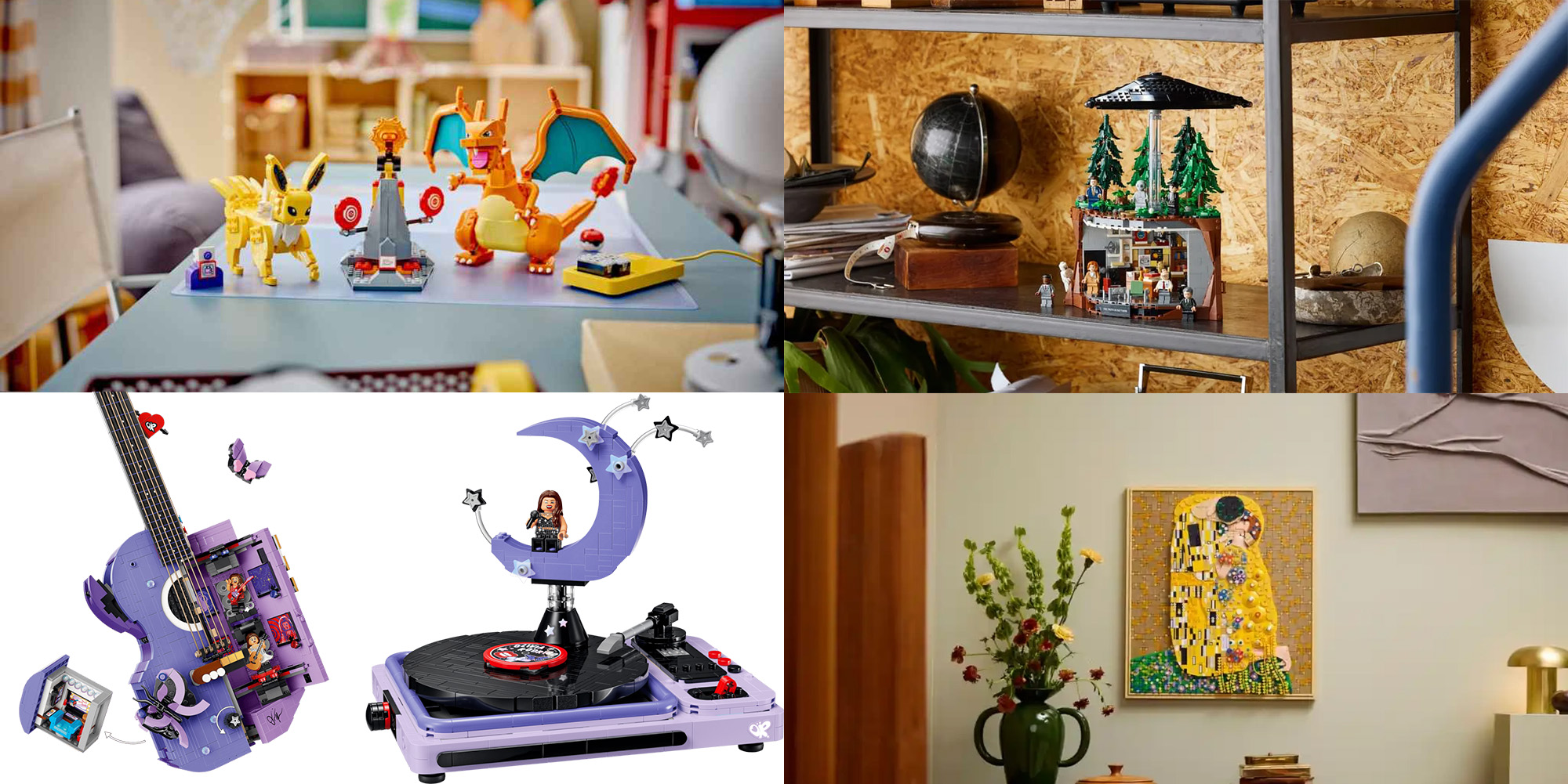 A collage of toys