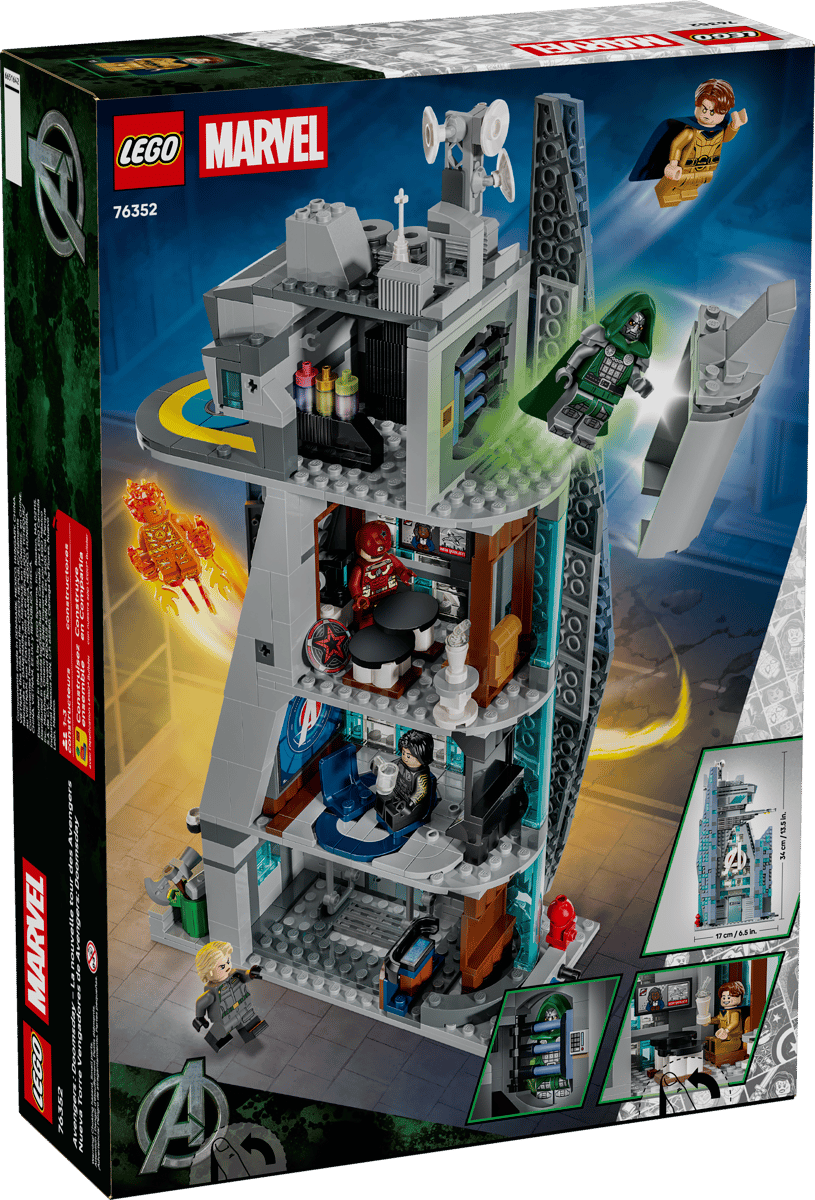 A building block toy with a man in a green cape