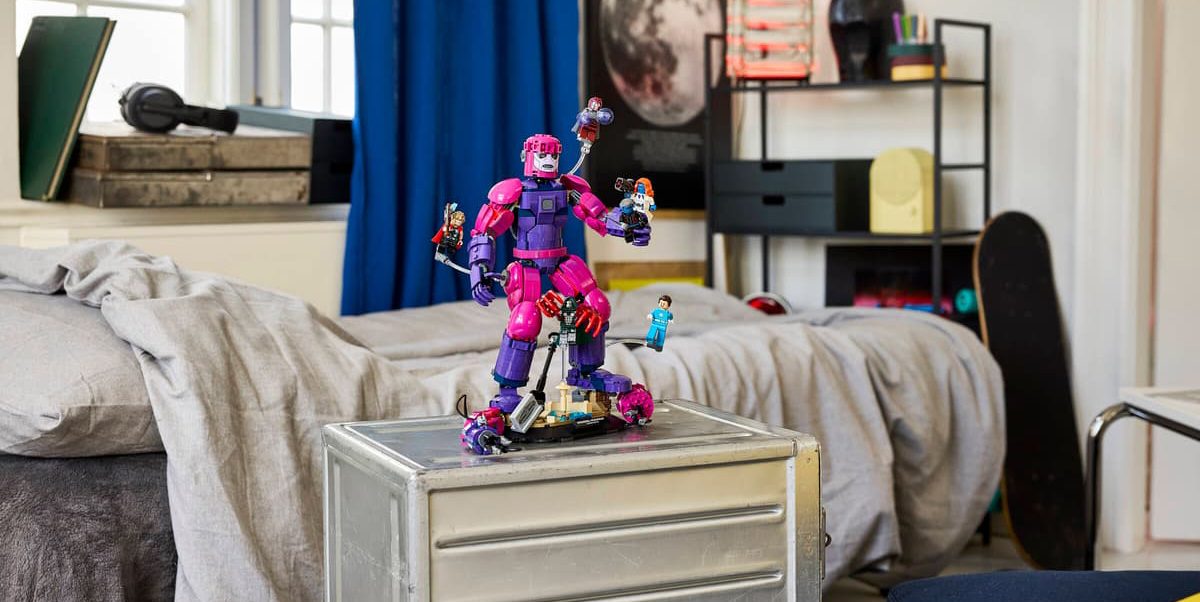 A toy robot on a metal box