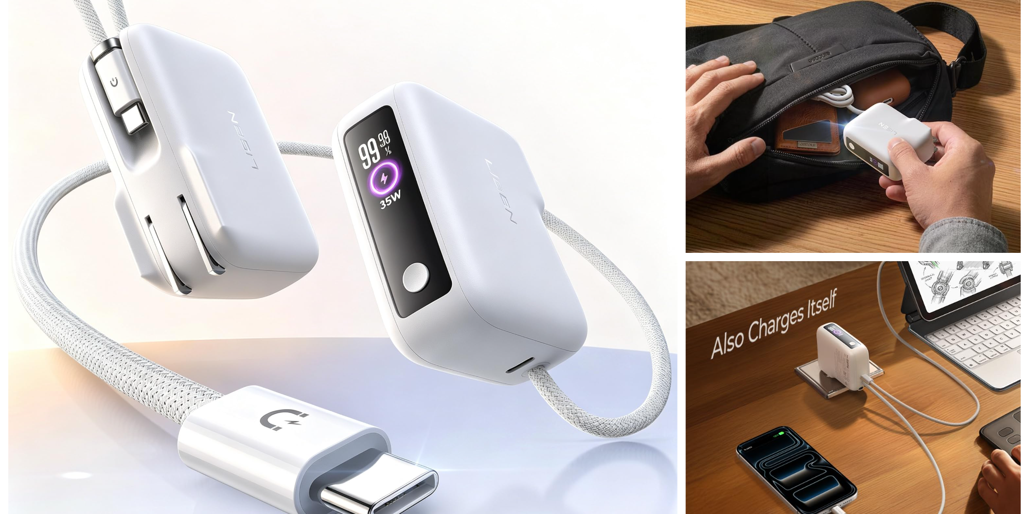 This 7,000mAh power bank doubles as wall charger with built-in plug and USB-C cable at just $28 today