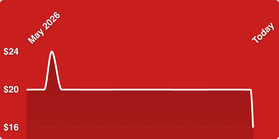 A red rectangular object with white lines