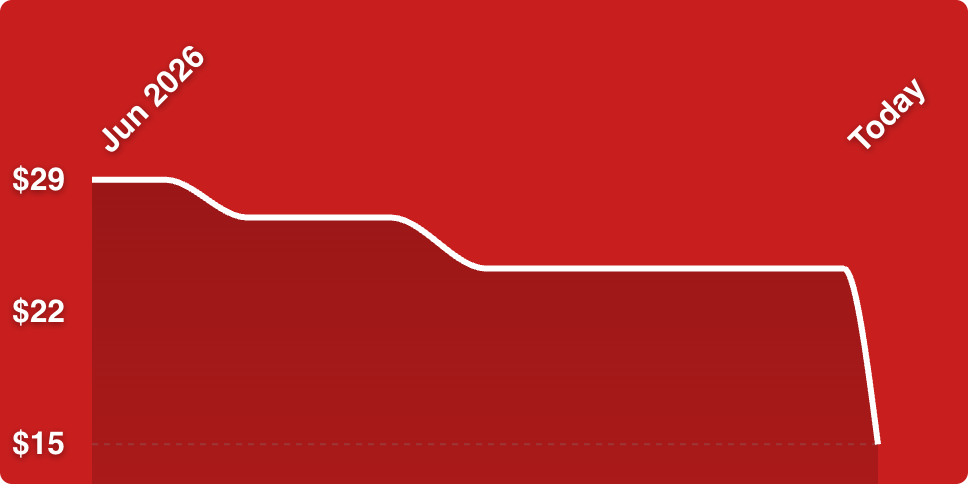A red background with a white line