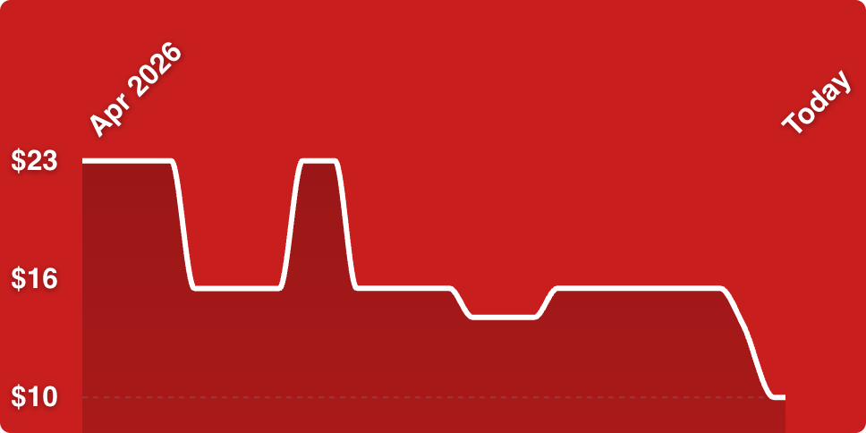 A red background with a line of a tower