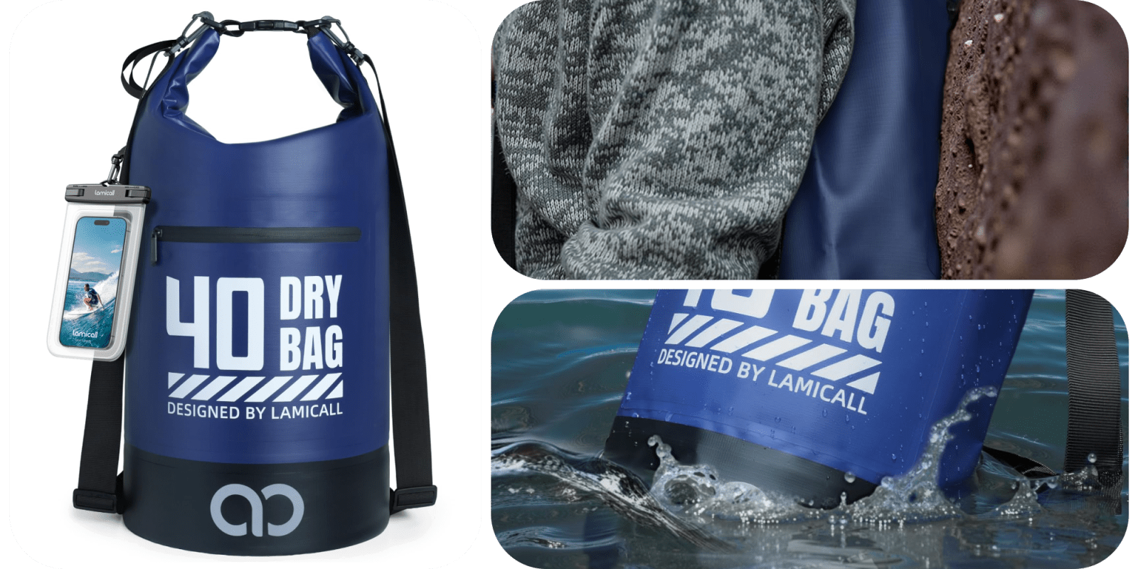 A blue and black bag