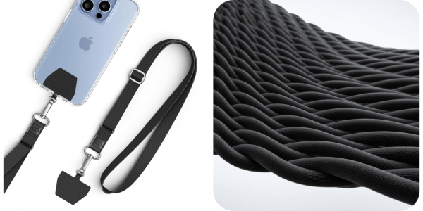 A cell phone and a strap