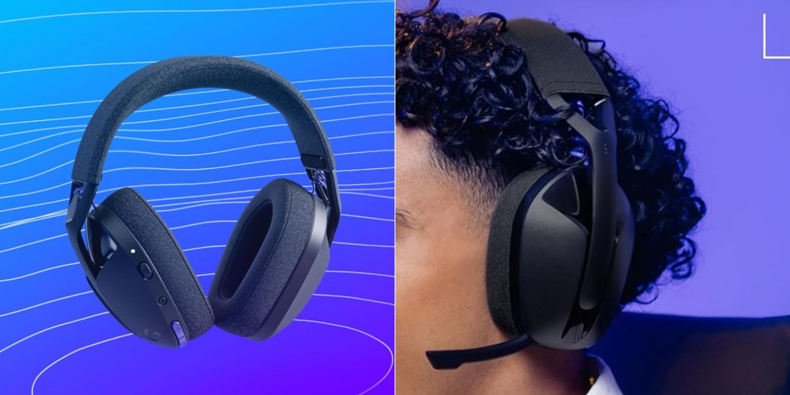A collage of a man's headphones