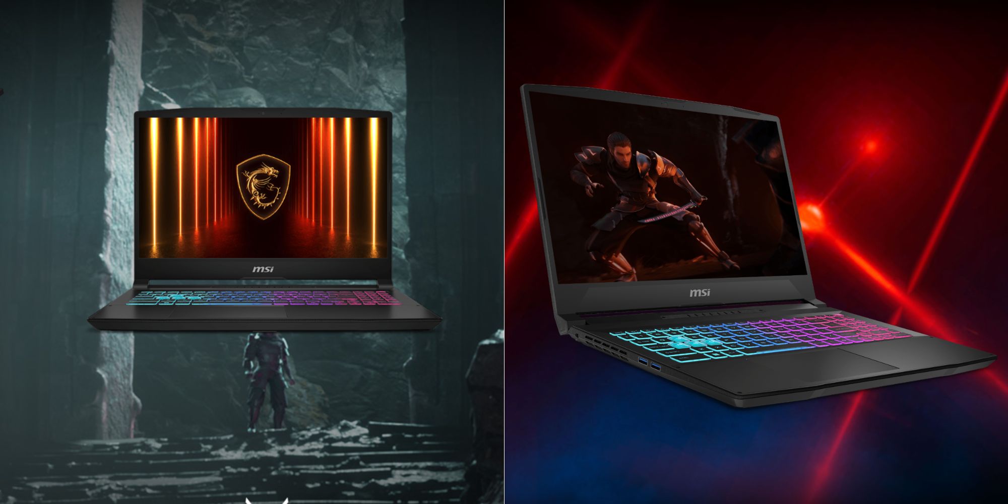 A laptops with a colorful keyboard