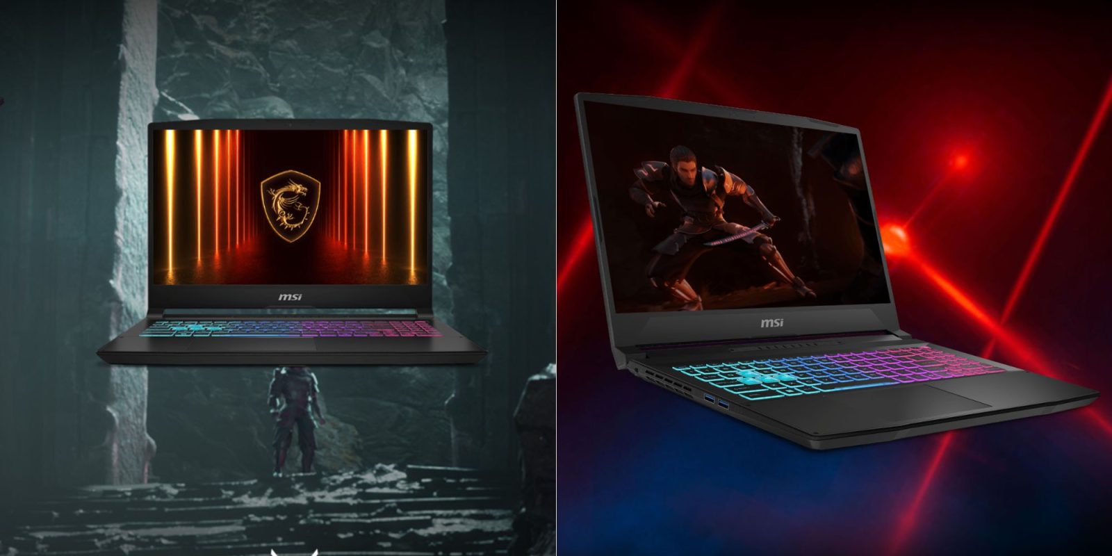 A laptops with a colorful keyboard