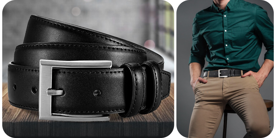 A man standing next to a belt