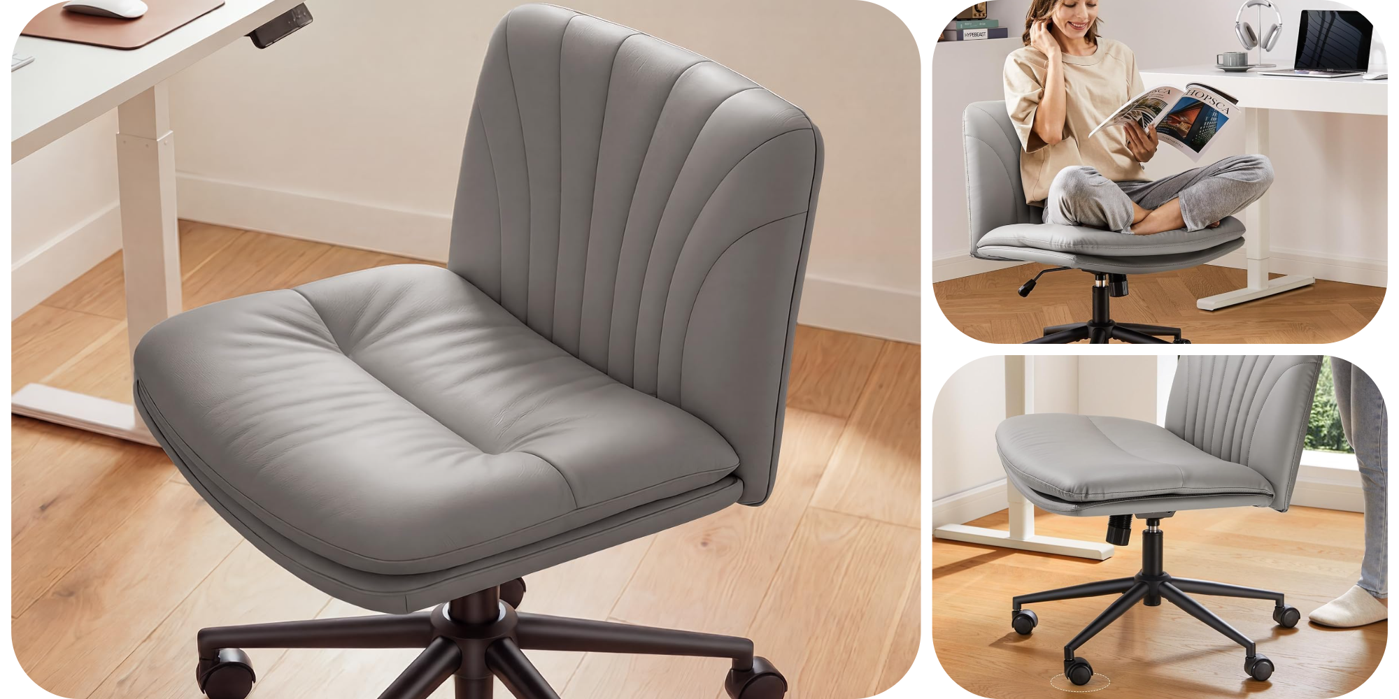 Don’t like the ergonomic look? This armless leatherette office chair is only $63 right now (47% off)