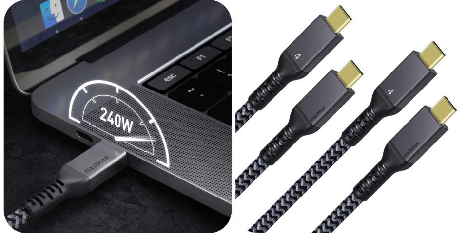 A close up of a computer cable