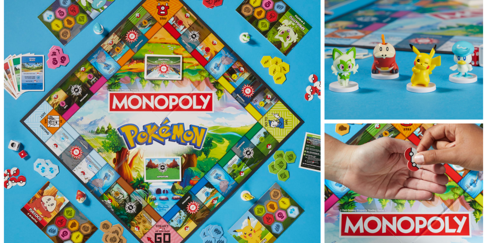A collage of a board game