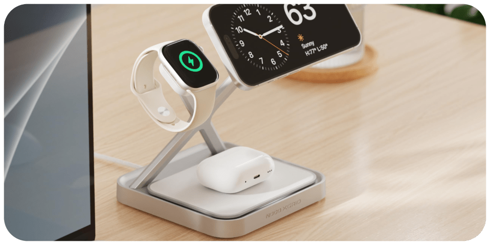 A smart watch and a charging device
