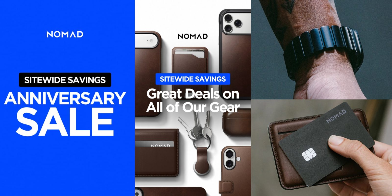 A collage of a cell phone case and wallets