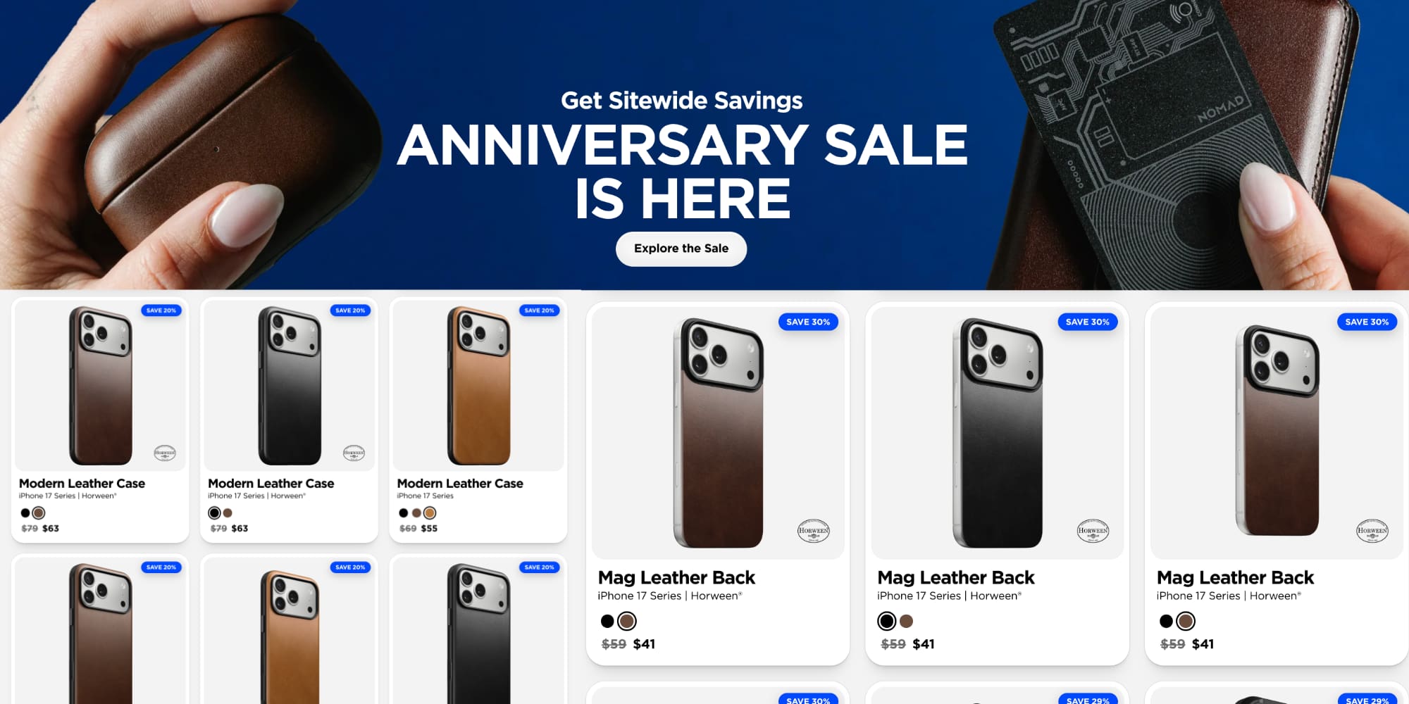 Nomad Anniversary sale iPhone 17 cases
