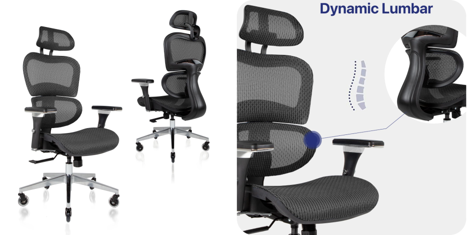 A black office chair with wheels