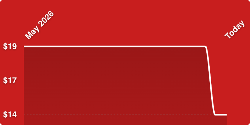A red rectangular object with white lines