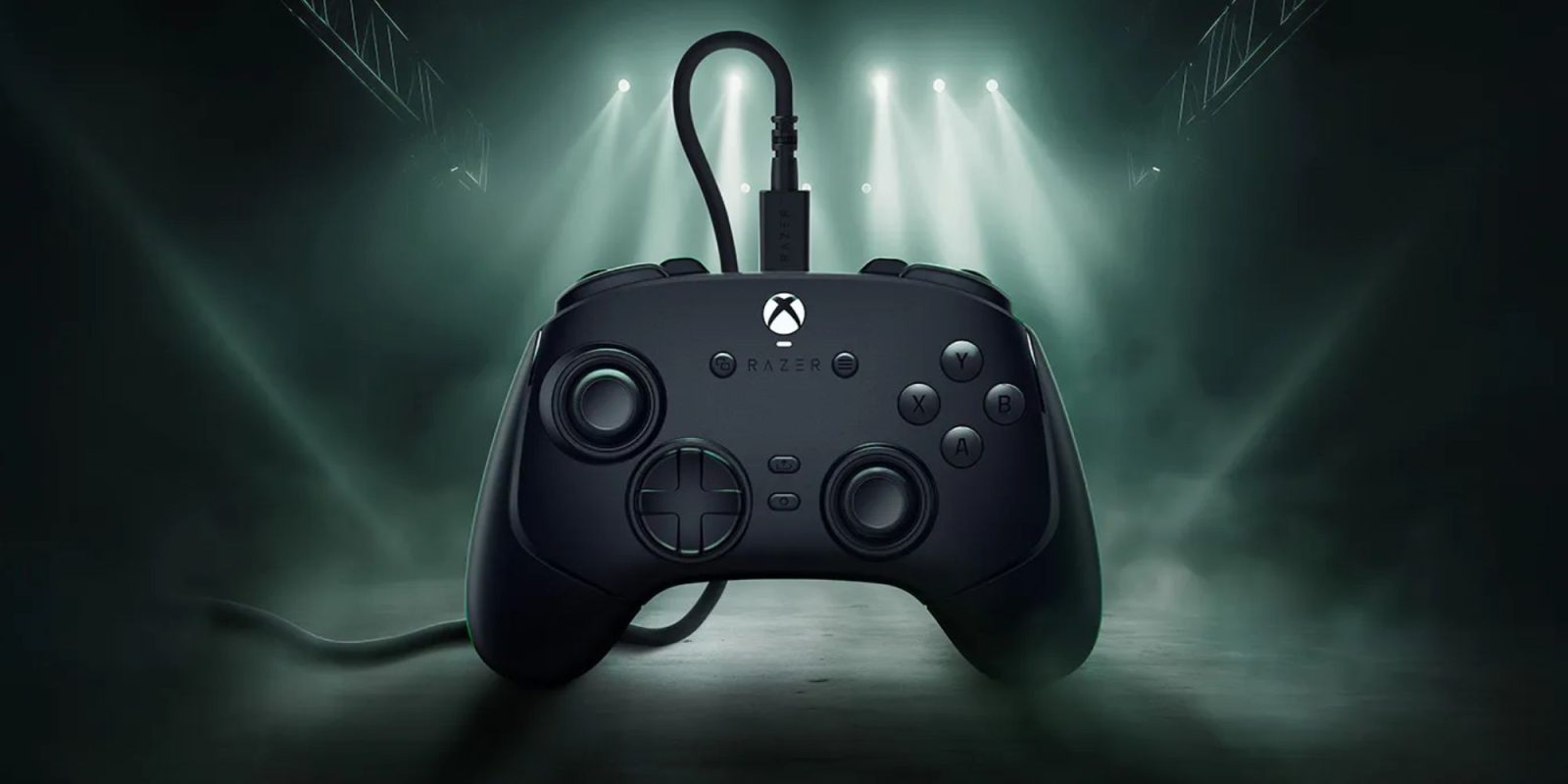 A video game controller with a cable