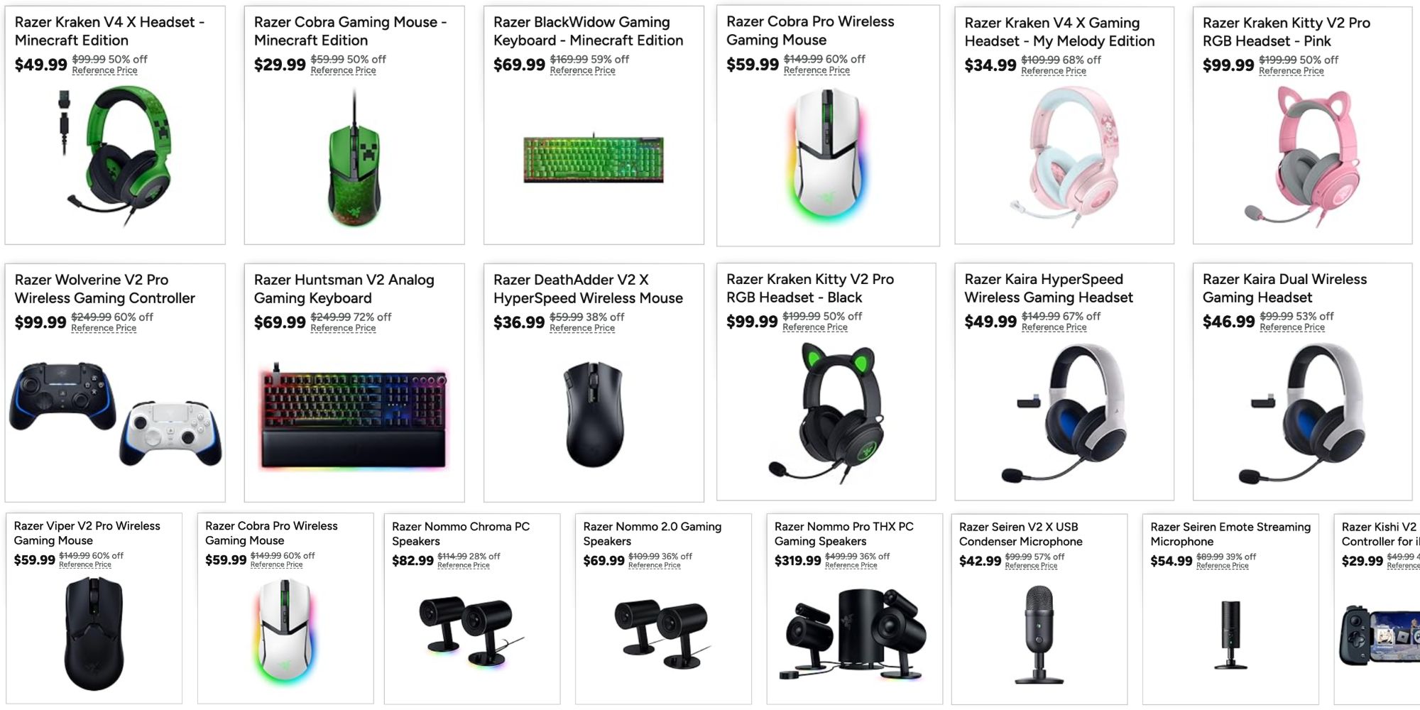 Image showing listings from Razer's Woot sale.