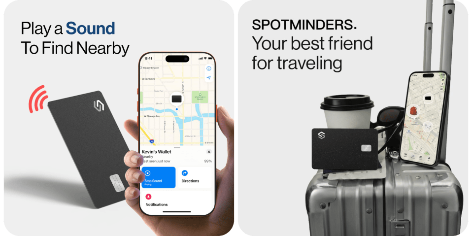 A hand holding a phone and a phone with a map