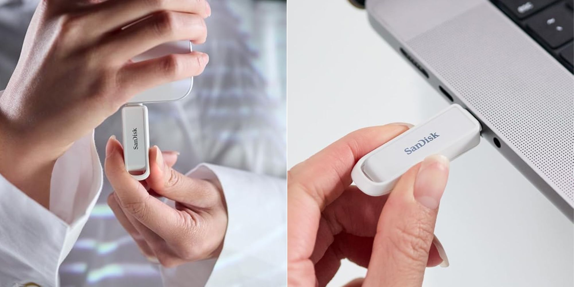 A close up of a hand holding a usb drive