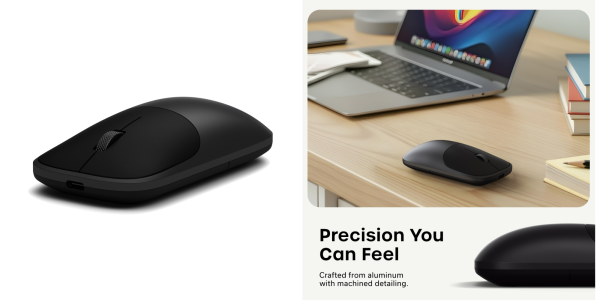 A computer mouse on a desk
