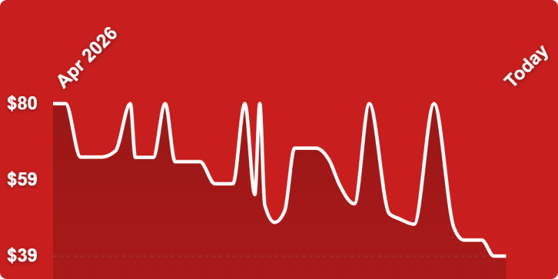 A white line on a red background
