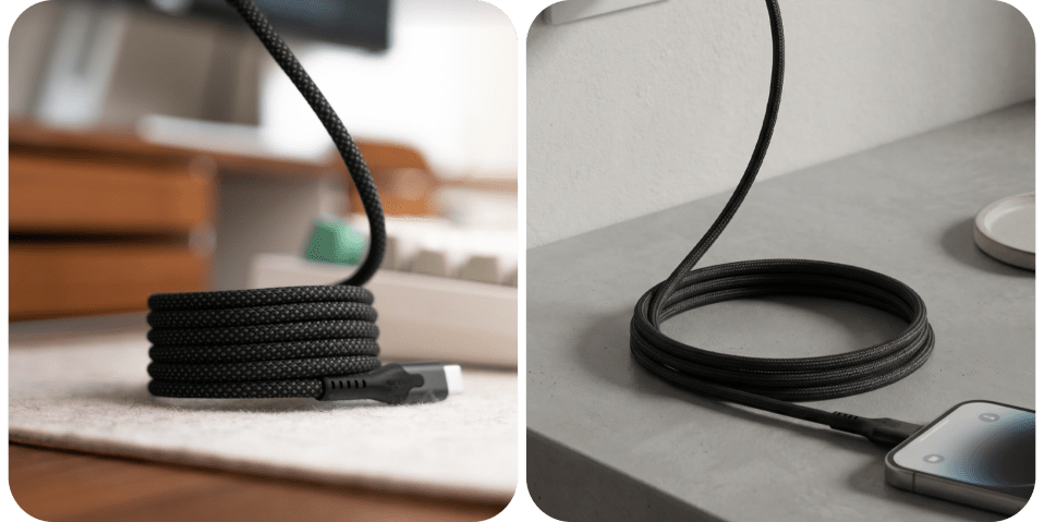 A close up of a cable