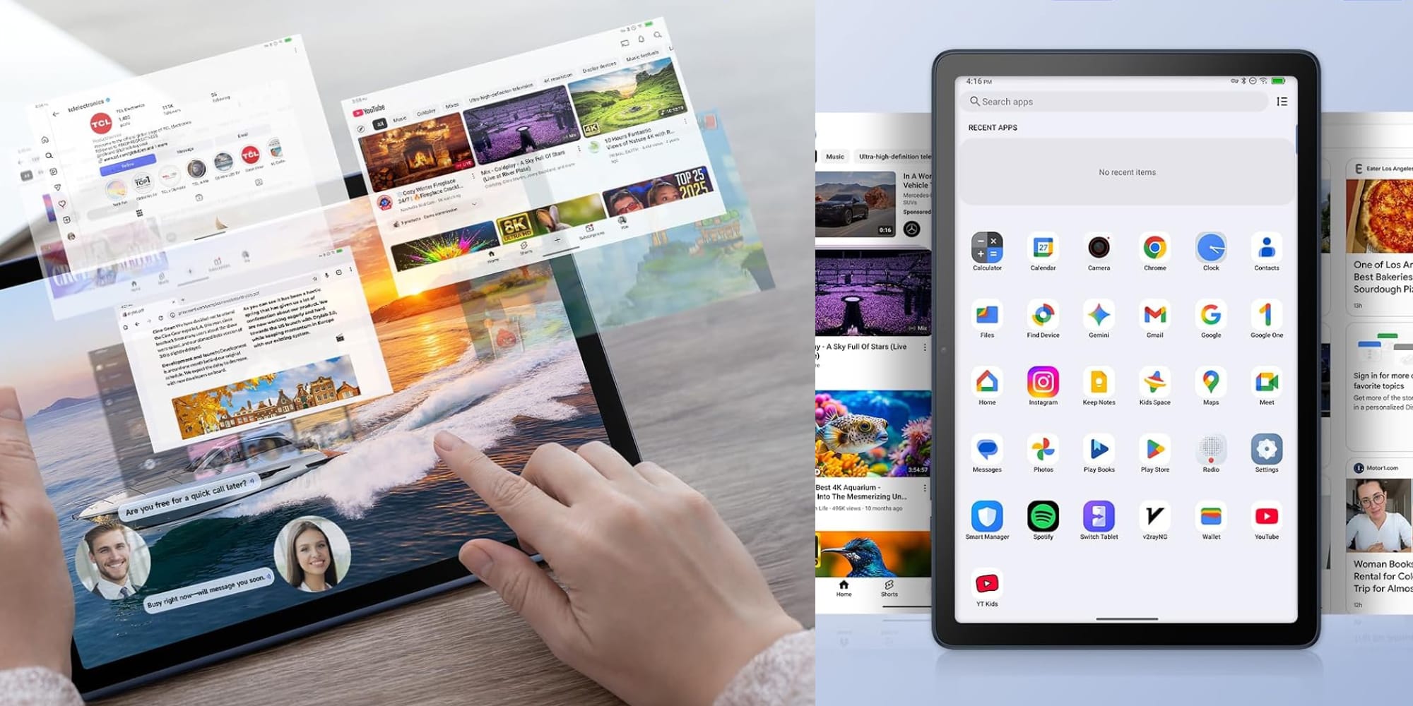 A hand touching a tablet